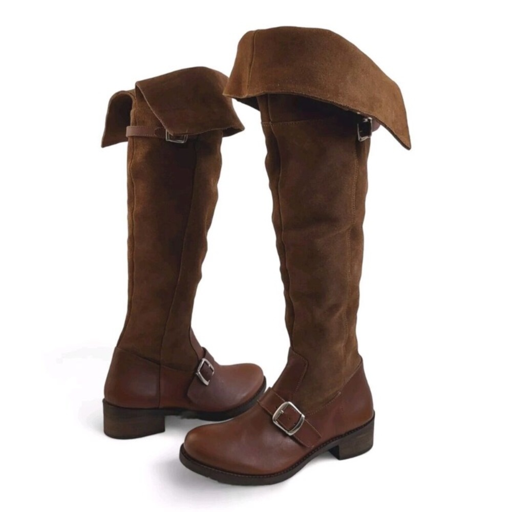 Matisse "Lola" Suede & Smooth Leather Over-the-Knee Boots Womens 7.5M Equestrian